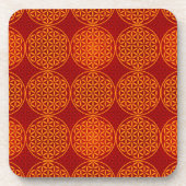 Blume des Lebens - Muster der Briefmarke - orange Untersetzer (Vorderseite)