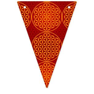 Blume des Lebens - Muster der Briefmarke - orange Wimpelkette
