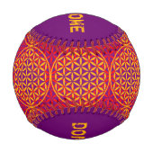 Blume des Lebens - Muster der Briefmarke - orangef Baseball (Vorderseite)