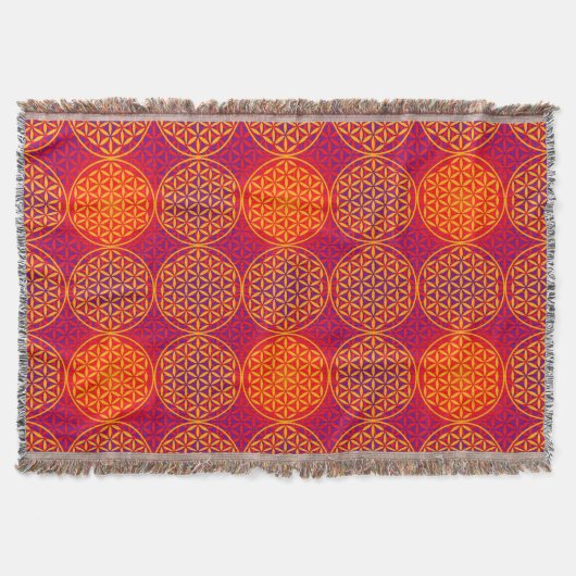 Blume des Lebens - Muster der Briefmarke - orangef Decke (Vorderseite)
