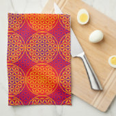 Blume des Lebens - Muster der Briefmarke - orangef Handtuch (Viertel Falte)