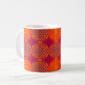 Blume des Lebens - Muster der Briefmarke - orangef Kaffeetasse (Vorderseite Links)