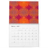 Blume des Lebens - Muster der Briefmarke - orangef Kalender (Feb 2027)