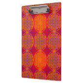 Blume des Lebens - Muster der Briefmarke - orangef Klemmbrett (Links)
