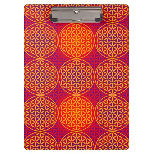 Blume des Lebens - Muster der Briefmarke - orangef Klemmbrett (Vorderseite)