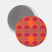 Blume des Lebens - Muster der Briefmarke - orangef Magnet (Vorderseite/Rückseite)