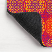 Blume des Lebens - Muster der Briefmarke - orangef Mousepad (Ecke)