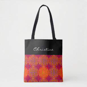 Blume des Lebens - Muster der Briefmarke - orangef Tasche