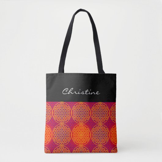 Blume des Lebens - Muster der Briefmarke - orangef Tasche (Vorderseite)