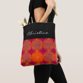Blume des Lebens - Muster der Briefmarke - orangef Tasche (Von Nahem)