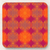 Blume des Lebens - Muster der Briefmarke - orangef Untersetzer (Vorderseite)
