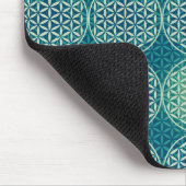 Blume des Lebens - Muster der Briefmarke - Zyanbla Mousepad (Ecke)