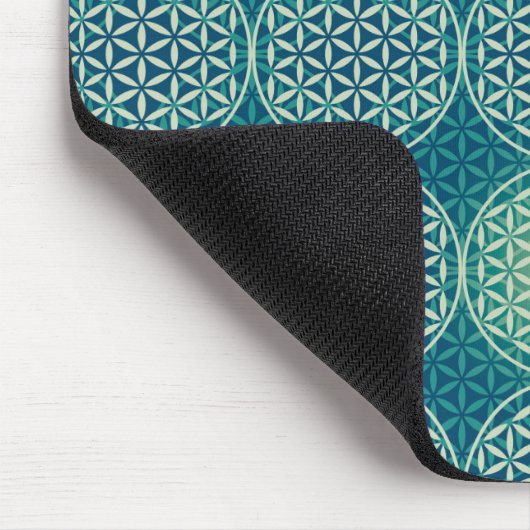 Blume des Lebens - Muster der Briefmarke - Zyanbla Mousepad (Ecke)