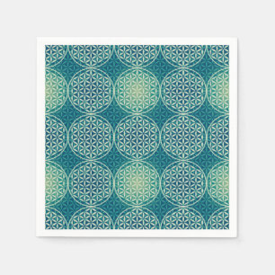 Blume des Lebens - Muster der Briefmarke - Zyanbla Serviette