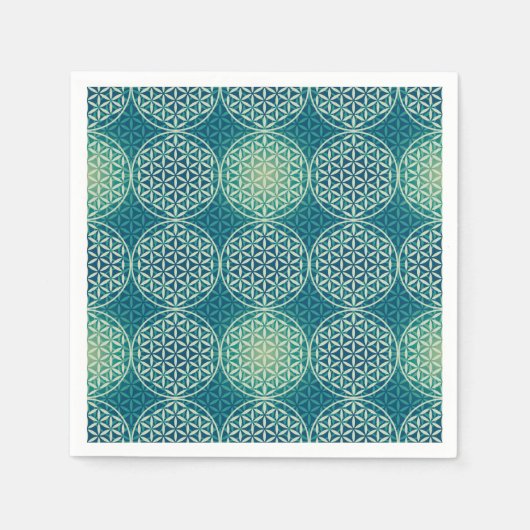 Blume des Lebens - Muster der Briefmarke - Zyanbla Serviette (Vorderseite)