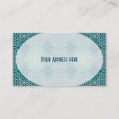 Blume des Lebens - Muster der Briefmarke - Zyanbla Visitenkarte (Rückseite)