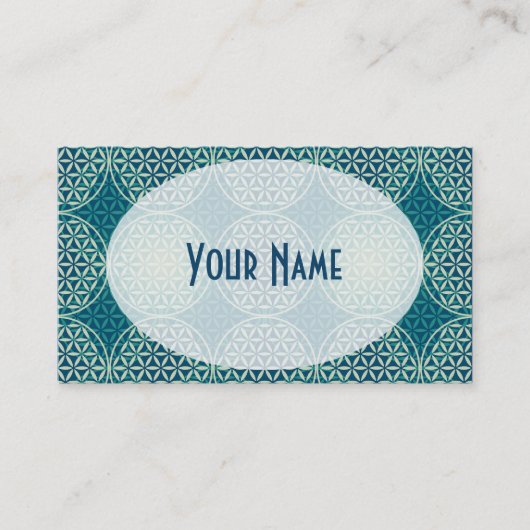 Blume des Lebens - Muster der Briefmarke - Zyanbla Visitenkarte (Vorderseite)