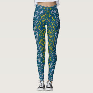 Blume des Lebens - Muster der Vintagen XI-Briefmar Leggings