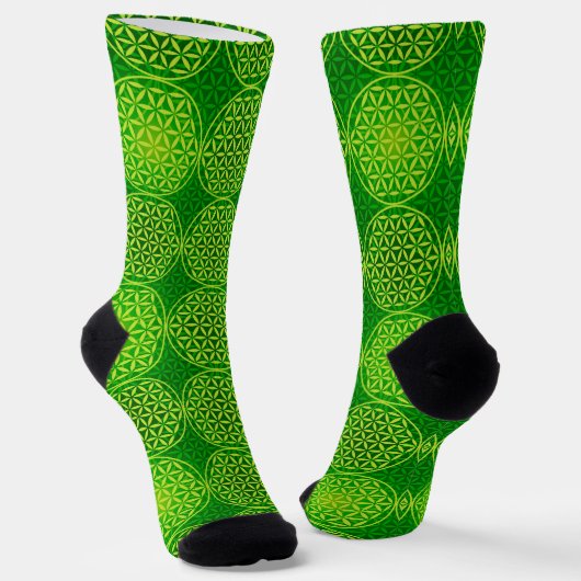 BLUME DES LEBENS - Muster des grünen Mixes Socken (Gewinkelt)