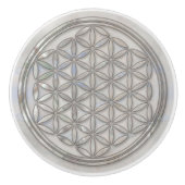 Blume des Lebens Mutter der Perle Keramikknauf (Vorderseite)