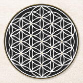 BLUME DES LEBENS MYSTISCHES SYMBOL RUNDER PAPPUNTERSETZER (Vorderseite)