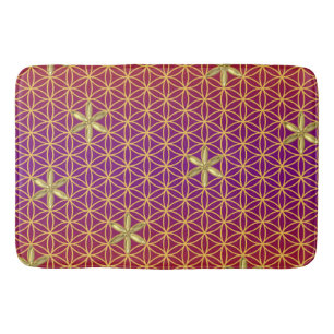 Blume des Lebens - nahtlose Briefmarke - Rotgold Badematte