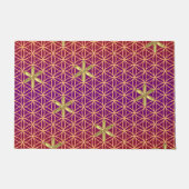 Blume des Lebens - nahtlose Briefmarke - Rotgold Fußmatte (Vorderseite)