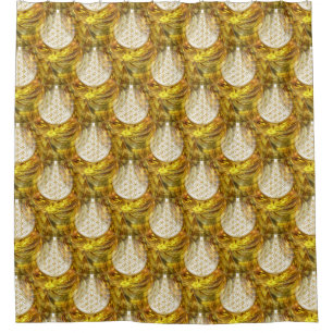 Blume des Lebens - nahtloses Gold 3D Duschvorhang