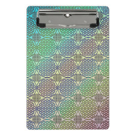 Blume des Lebens - nahtloses Grunge-Muster II Mini Klemmbrett