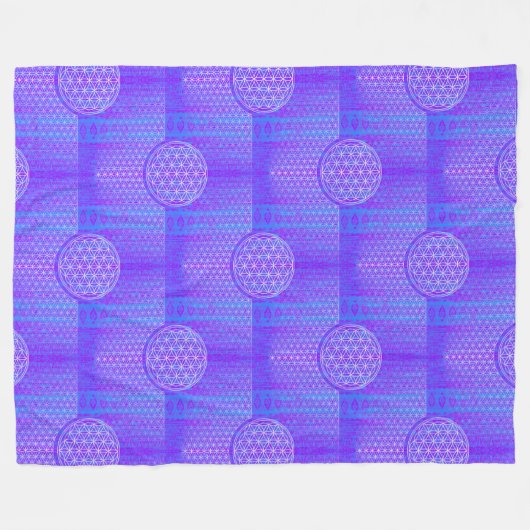 Blume des Lebens - nahtloses Muster Artikel 1 Fleecedecke (Vorderseite (Horizontal))