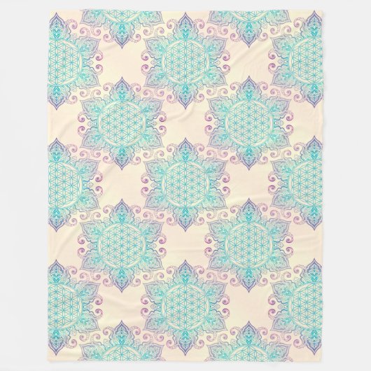 Blume des Lebens - nahtloses Muster Artikel 4 Fleecedecke (Vorderseite)