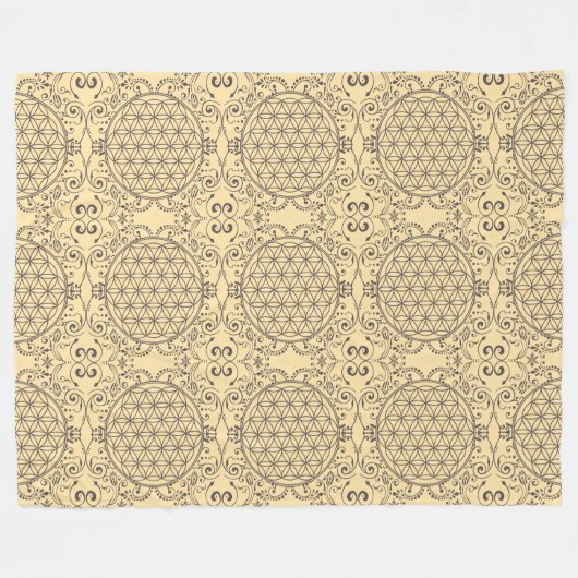 Blume des Lebens - nahtloses Muster Artikel 7 Fleecedecke (Vorderseite (Horizontal))