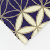 Blume des Lebens - nahtloses Muster - blaues Beige Fleecedecke (Ecke)