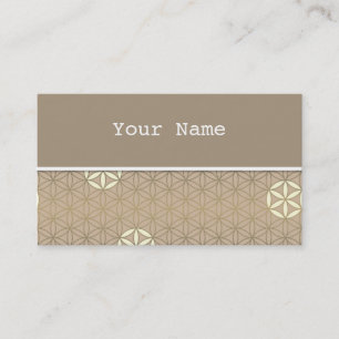 Blume des Lebens - nahtloses Muster - blaues Beige Visitenkarte