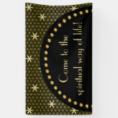 Blume des Lebens - nahtloses Muster - Gold Banner (Vertikal)