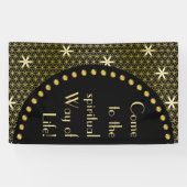 Blume des Lebens - nahtloses Muster - Gold Banner (Horizontal)