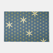 Blume des Lebens - nahtloses Muster - Gold Fußmatte (Vorderseite)