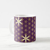 Blume des Lebens - nahtloses Muster - Gold Kaffeetasse (Vorderseite Links)