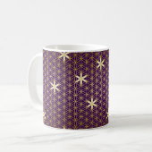 Blume des Lebens - nahtloses Muster - Gold Kaffeetasse (Vorderseite Links)