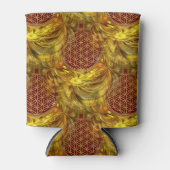 Blume des Lebens - nahtloses Muster - goldener Gla Dosenkühler (Vorderseite)