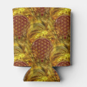 Blume des Lebens - nahtloses Muster - goldener Gla Dosenkühler (Rückseite)