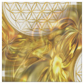 Blume des Lebens - nahtloses Muster - goldener Gla Stoff (Nahaufnahme)