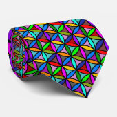 Blume des Lebens - nahtloses Muster - mehrfarbig Krawatte (Gerollt)