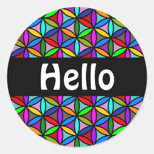 Blume des Lebens - nahtloses Muster - mehrfarbig Runder Aufkleber (Vorderseite)