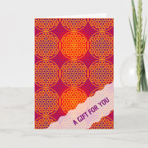 BLUME DES LEBENS - orange rosa Muster Karte