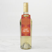 BLUME DES LEBENS - orangefarbenes Muster Flaschenanhänger (Auf Flasche)