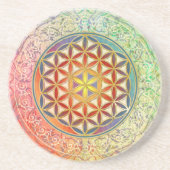 Blume des Lebens - Ornament I Sandstein Untersetzer (Vorne)