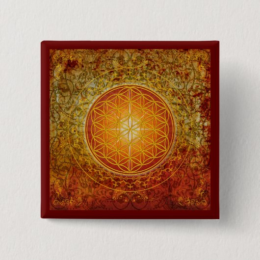 Blume des Lebens - Ornament III Button (Vorderseite)