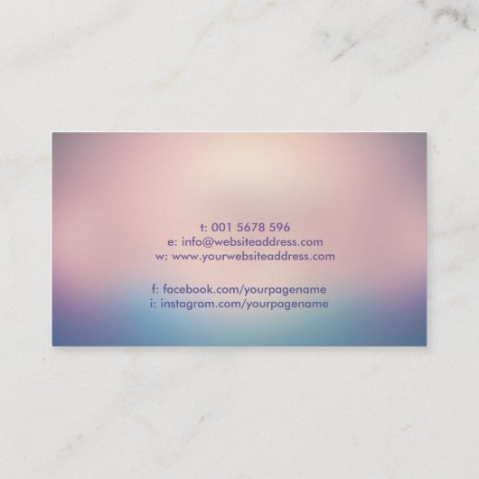 Blume des Lebens Ornament - sanfte Pastelle Visitenkarte (Rückseite)