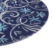 Blume des Lebens Ornament - Silberblau Schneidebrett (Ecke)